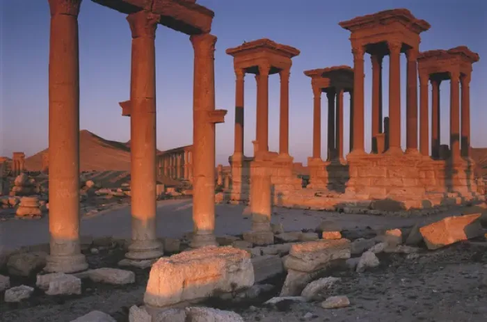 Framed Print : Syria, The Great Tetrapylon at Palmyra