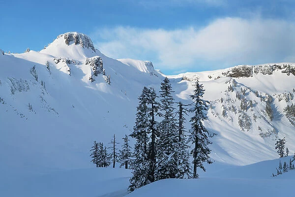 Table Mountain in winter. Heather Meadows, Mt. Baker-Snoqualmie National Forest, North Cascades, Washington State