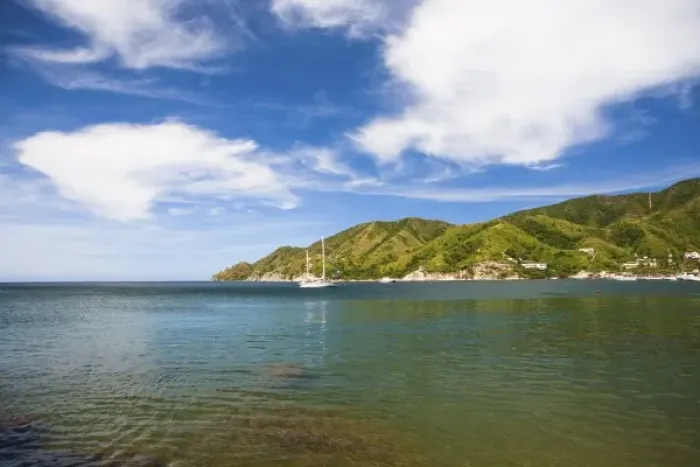 Framed Print : Taganga, Colombia. Taganga is a small fishing port on the Caribbean coast with many