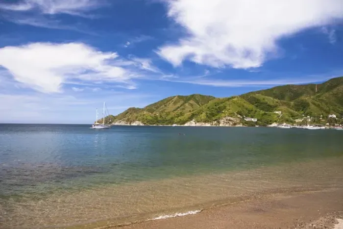 Framed Print : Taganga, Colombia. Taganga is a small fishing port on the Carribean coast of Colombia