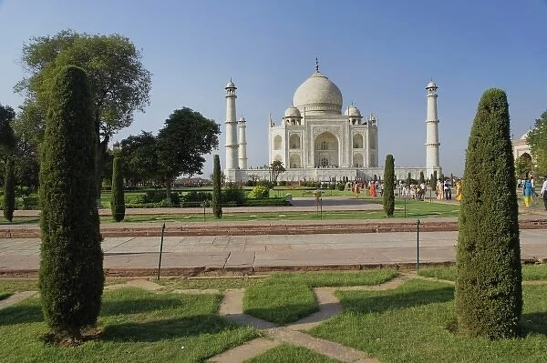 Taj Mahal, a mausoleum located in Agra, India, built by Mughal Emperor Shah Jahan