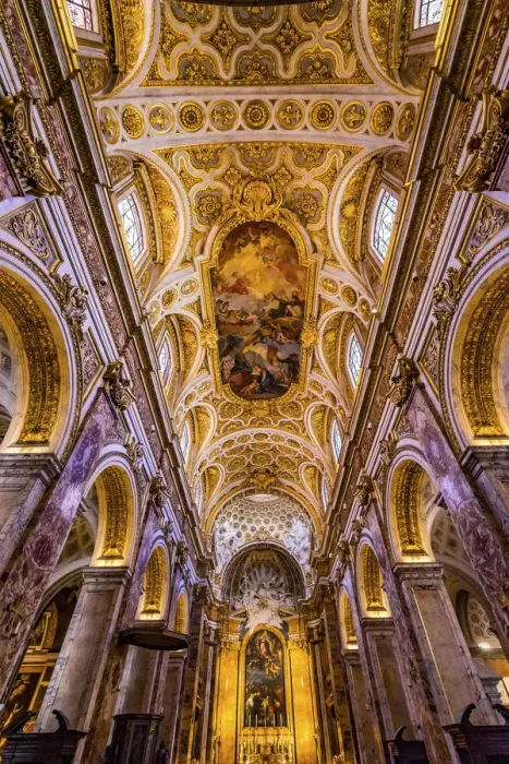 Framed Print : Tall Arches Nave Ceiling Frescos Saint Louis of French Basilica Church, Rome, Italy Framed Print : Tall Arches Nave Ceiling Frescos Saint Louis of French Basilica Church, Rome, Italy