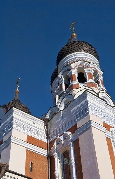 Tallinn, Estonia. Steeple of historical Alexander Nevsky Cathedral