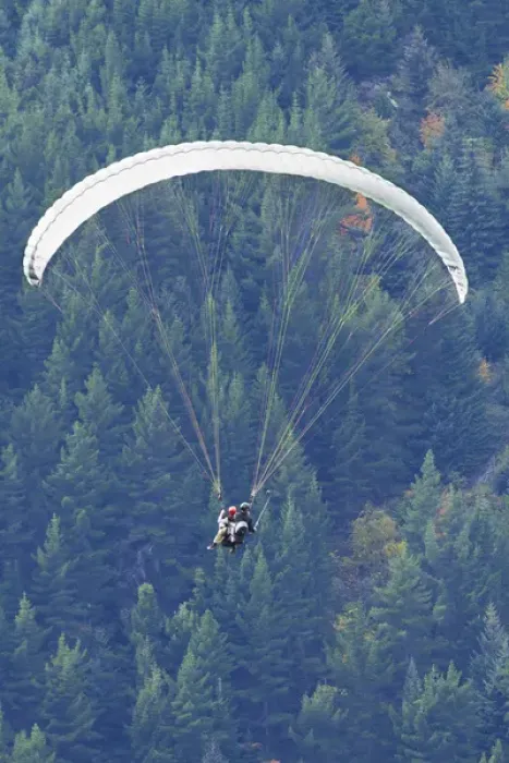 Framed Print : Tandem Paraglider in flight, Queenstown, South Island, New Zealand Framed Print : Tandem Paraglider in flight, Queenstown, South Island, New Zealand