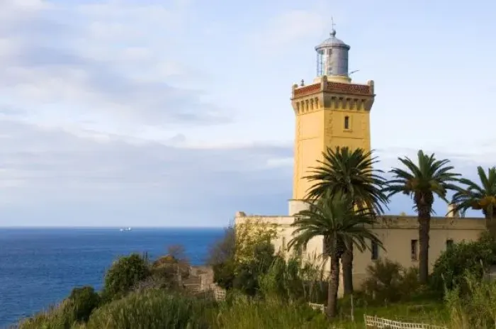 Framed Print : Tangier Morocco lighthouse at Cap Spartel overlooking the Mediterranean & the Atlantic