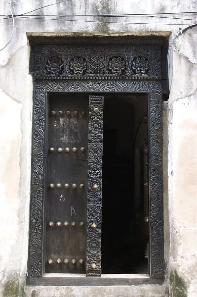 Tanzania: Zanzibar, StoneTown, Arab style door along the Mizingani Road
