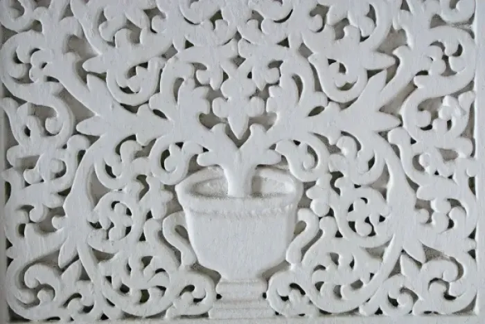 Framed Print : Tanzania: Zanzibar, StoneTown, carved wooden detail of a tree on a doorway in