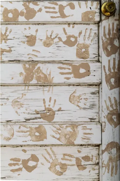 Framed Print : Taos Pueblo, New Mexico, United States. Handprint door detail Framed Print : Taos Pueblo, New Mexico, United States. Handprint door detail