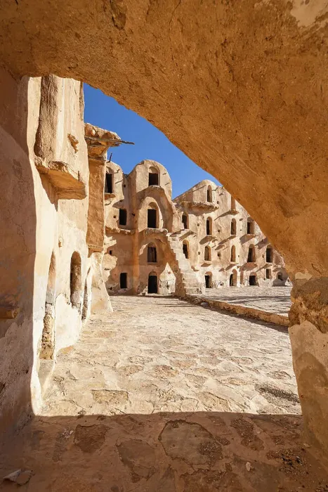 Framed Print : Tataouine, Tunisia. Ancient fortified Berber granary at Ksar Ouled Soltane, that was used as a set for the Star Wars movie, The Phantom Menace Framed Print : Tataouine, Tunisia. Ancient fortified Berber granary at Ksar Ouled Soltane, that was used as a set for the Star Wars movie, The Phantom Menace