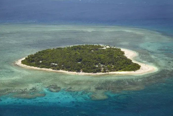 Framed Print : Tavarua Island and coral reef, Mamanuca Islands, Fiji, South Pacific - aerial Framed Print : Tavarua Island and coral reef, Mamanuca Islands, Fiji, South Pacific - aerial