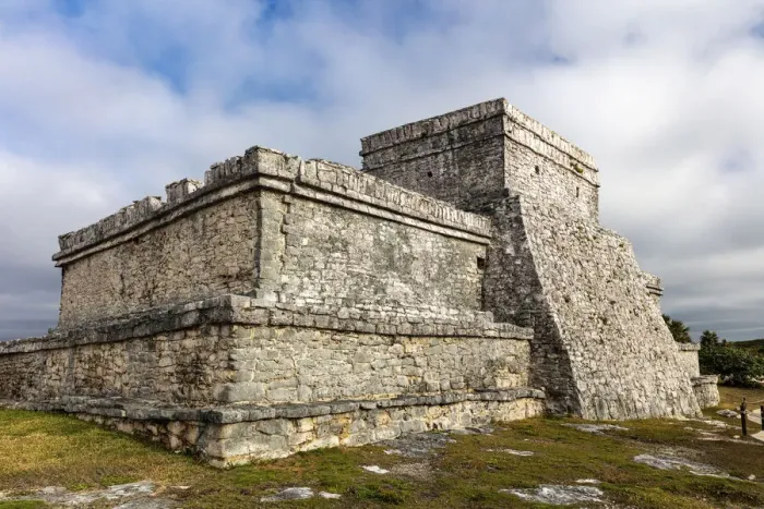Framed Print : Temple of the Wind at Archeological Zone of Tulum Mayan Port City Ruins in Tulum, Mexico