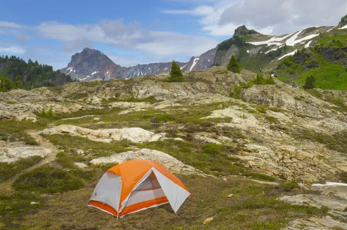 Framed Print : Tent in backcountry campsite. Yellow Aster Butte Basin, Mount Baker Wilderness, North Cascades Framed Print : Tent in backcountry campsite. Yellow Aster Butte Basin, Mount Baker Wilderness, North Cascades