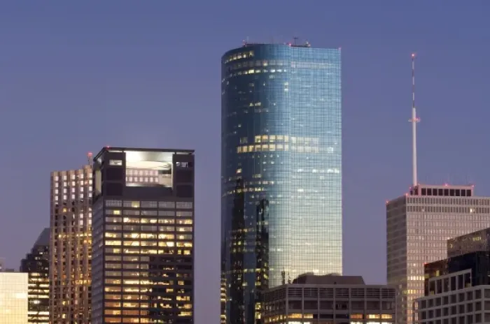 Framed Print : Texas, Houston. Downtown skyline Framed Print : Texas, Houston. Downtown skyline