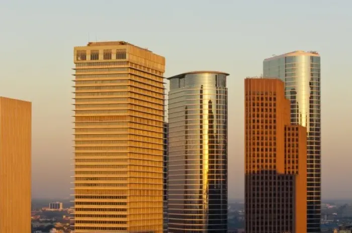 Framed Print : Texas, Houston. Downtown skyline Framed Print : Texas, Houston. Downtown skyline