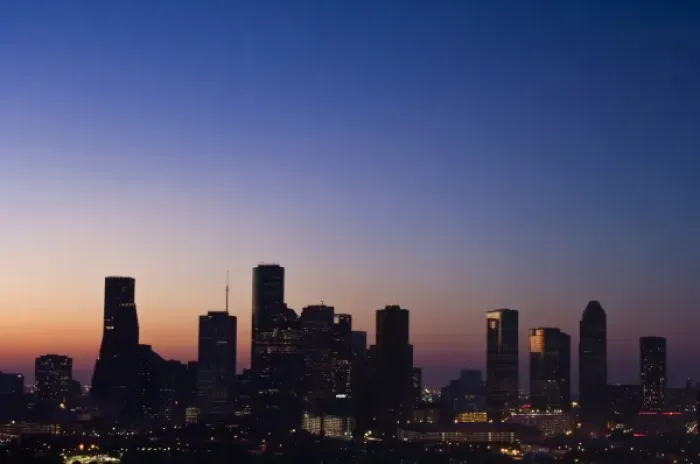 Framed Print : Texas, Houston Skyline at Dawn