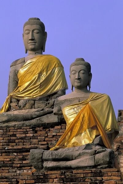 Thailand, Ayuthaya. Buddha statues