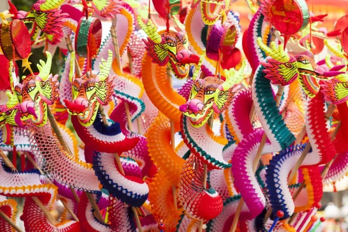 Framed Print : Thailand, Bangkok, Chinatown. Paper dragons for sale
