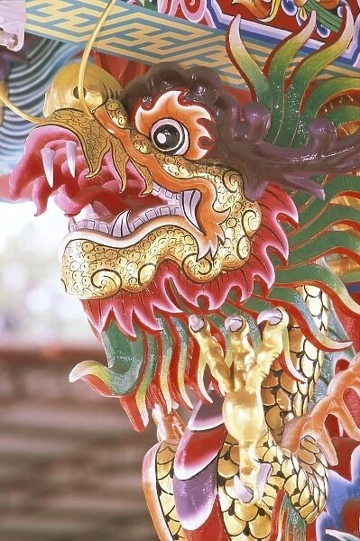 Thailand, Bangkok. Dragon in chinese temple