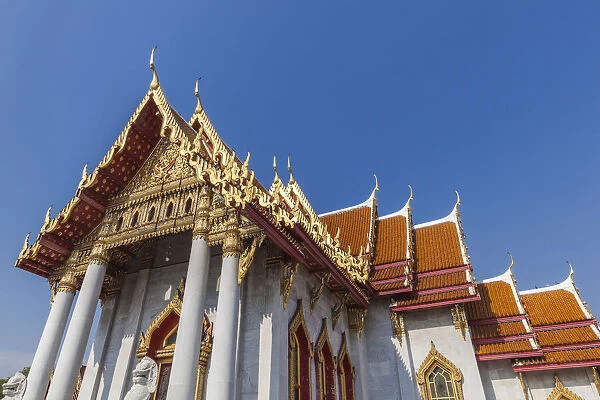 Thailand, Bangkok. Dusit, Wat Benchamabophit, Marble Temple
