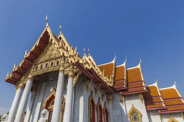 Framed Print : Thailand, Bangkok. Dusit, Wat Benchamabophit, Marble Temple Framed Print : Thailand, Bangkok. Dusit, Wat Benchamabophit, Marble Temple
