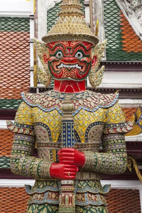 Framed Print : Thailand, Bangkok. giant demon Suryapop guards the eastern entrance of Emerald Buddha Framed Print : Thailand, Bangkok. giant demon Suryapop guards the eastern entrance of Emerald Buddha