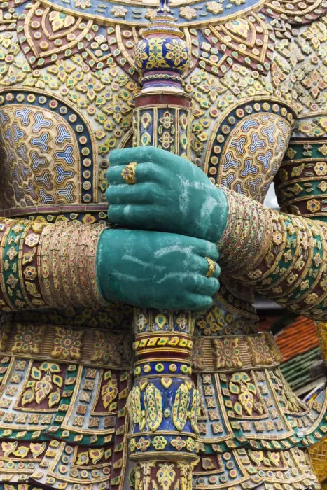 Framed Print : Thailand, Bangkok, Grand Palace. Detail of a large statue Framed Print : Thailand, Bangkok, Grand Palace. Detail of a large statue
