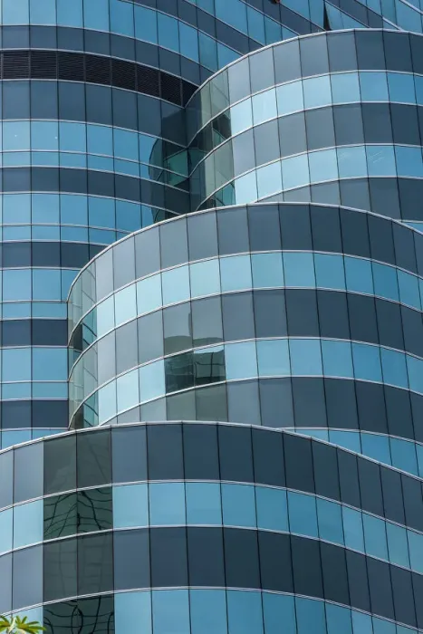 Framed Print : Thailand, Bangkok. Modern office building close-up