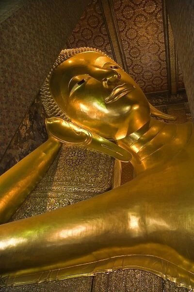 Thailand, Bangkok. The reclining Buddha at Wat Pho