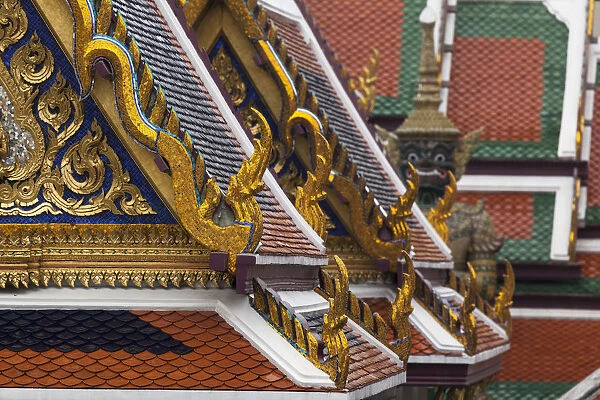 Thailand, Bangkok, Royal Palace architectural detail