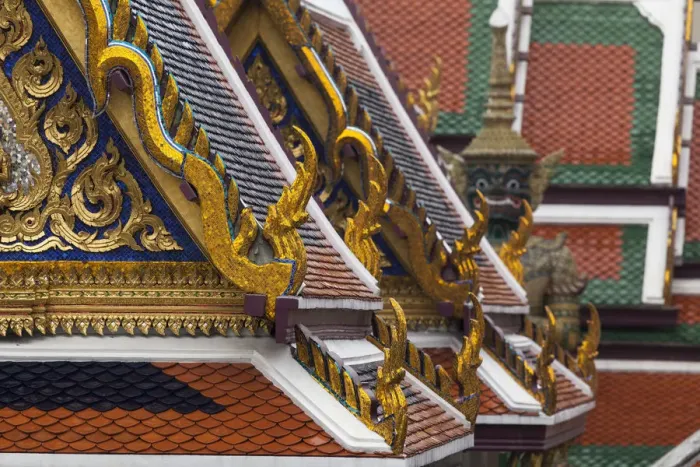 Framed Print : Thailand, Bangkok, Royal Palace architectural detail Framed Print : Thailand, Bangkok, Royal Palace architectural detail