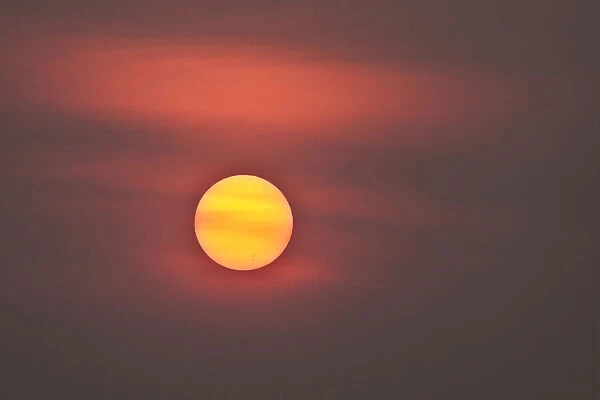 Thailand, Bangkok. Sunset in a hazy sky