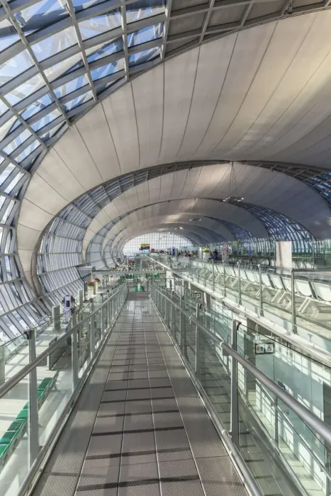 Framed Print : Thailand, Bangkok. Suvarnabhumi International Airport, BKK interior