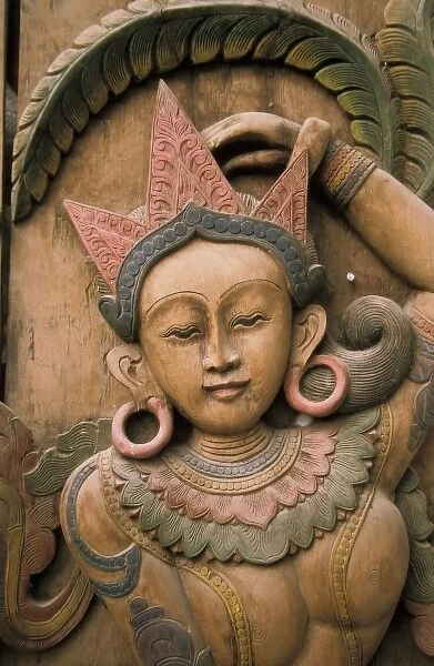 Thailand, Chiangmai. Traditional Thai wood carving