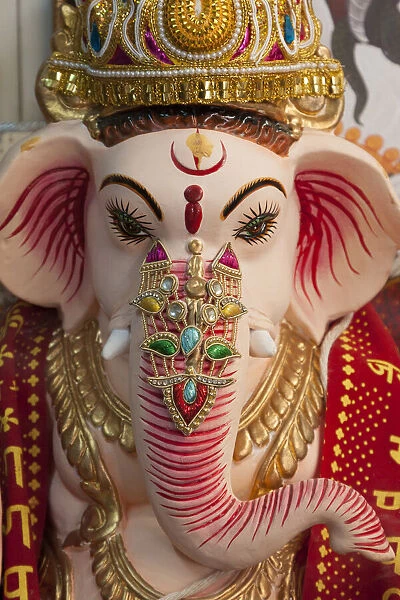 Thailand, Chonburi Province, Khao Sam Muk Shrine. Statue of the elephant god, Ganesha