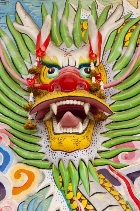 Framed Print : Thailand, Chonburi Province, Khao Sam Muk Shrine. Dragon head sculpture Framed Print : Thailand, Chonburi Province, Khao Sam Muk Shrine. Dragon head sculpture