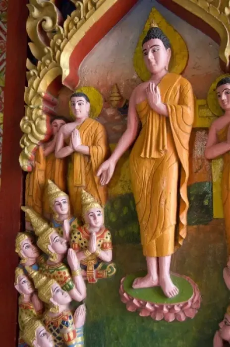 Framed Print : Thailand, Ko Samui (aka Koh Samui). Wat Plai Laem aka Plai Laem Temple, highly carved