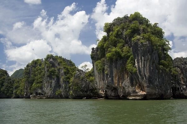 Thailand, Phang-Nga National Park. Phang Nga Bay off the coast of Phuket. Typical