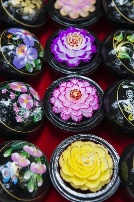 Framed Print : Thailand, Samui Island, Ko Samui. Traditional handicrafts, intricately carved soap