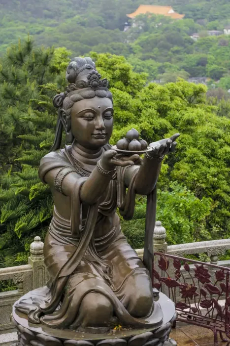 Framed Print : Tian Tan (Alter of heaven) The Big Buddha and Po Lin Monastery, Lantau Island, Hong Kong, China
