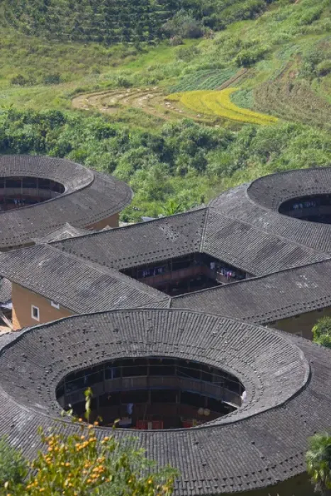 Framed Print : Tianluokeng Tulou cluster, UNESCO World Heritage site, Fujian, China These are earthen houses Framed Print : Tianluokeng Tulou cluster, UNESCO World Heritage site, Fujian, China These are earthen houses