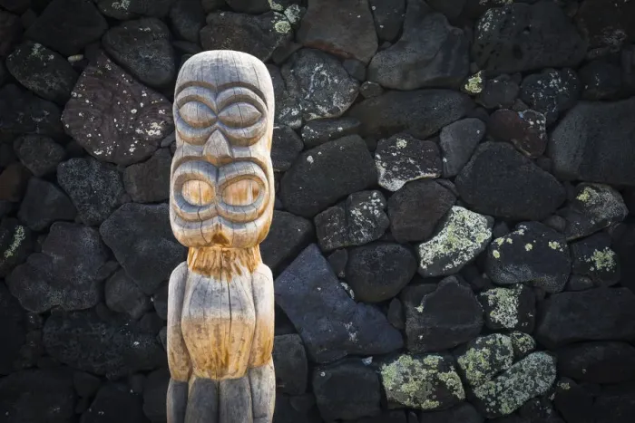 Framed Print : Tiki at Pu uhonua O Honaunau National Historic Park (City of Refuge), Kona Coast