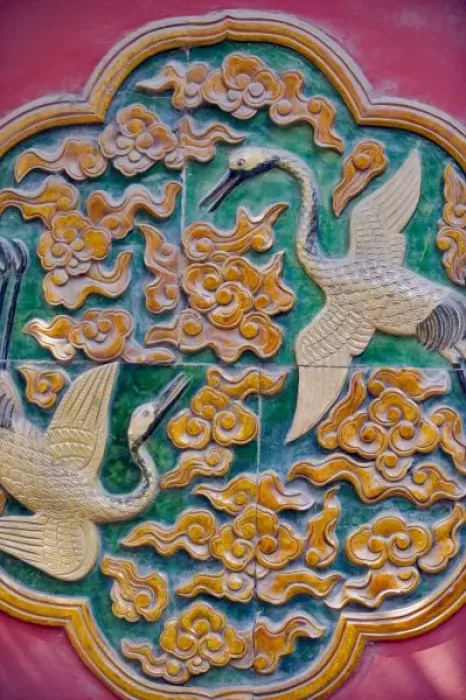 Framed Print : Tile mural of swans and clouds in Forbidden City; Beijing; China, Asia Framed Print : Tile mural of swans and clouds in Forbidden City; Beijing; China, Asia