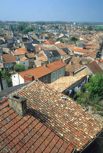 Tile rooftops in Chauvigny, France. french, france, francaise, francais, europe