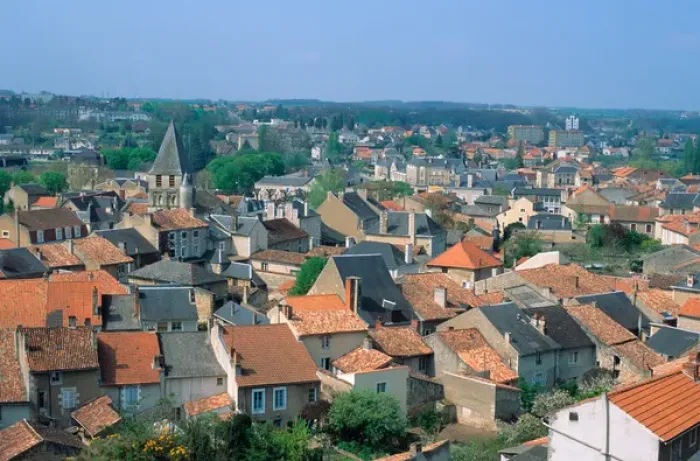 Framed Print : Tile rooftops in Chauvigny, France. french, france, francaise, francais, europe
