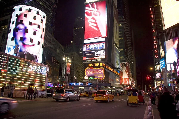 Times Square at night in Manhattan, New York City, New York, USA