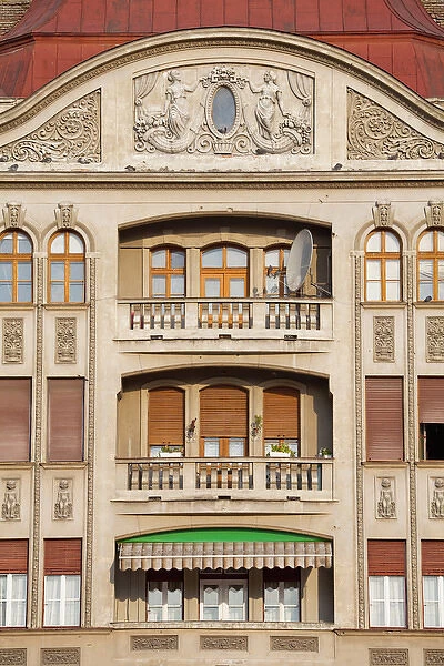 Timisoara in the Banat of Romania, buildings on Piata Operi Europe, Eastern Europe