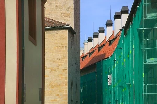 Tiny houses on Golden Lane (Zlat?ulicka)within the Prague Castle walls, Prague, Czech