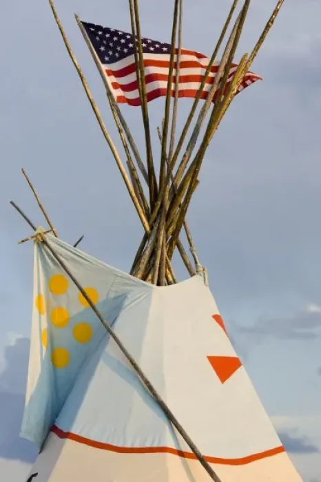 Framed Print : Tipi with American flag at the North American Indian Days celebration in Browning Montana Framed Print : Tipi with American flag at the North American Indian Days celebration in Browning Montana