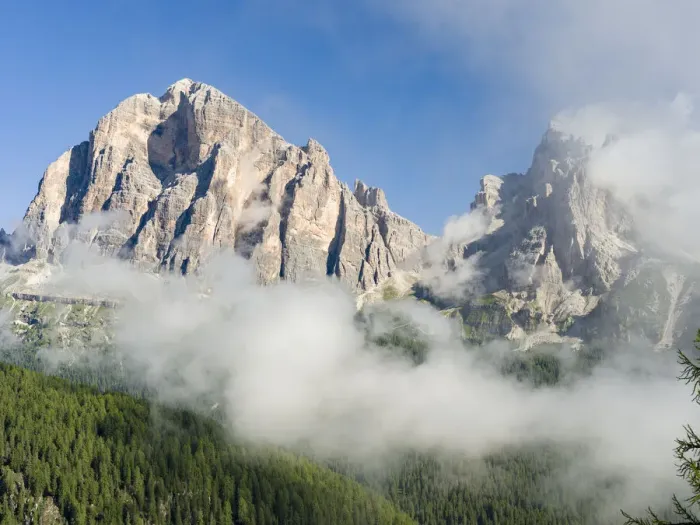 Framed Print : Tofane, part of the UNESCO World Heritage Site the Dolomites. Italy