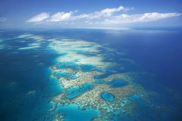 Tongue Reef, Great Barrier Reef Marine Park, North Queensland, Australia - aerial